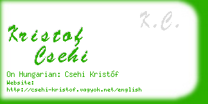 kristof csehi business card
